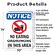 Signmission No Eating Or Drinking, 10 in W x Rectangle, Aluminum OS-2PACK-NS-A-1014-V-14500 - alternate 5